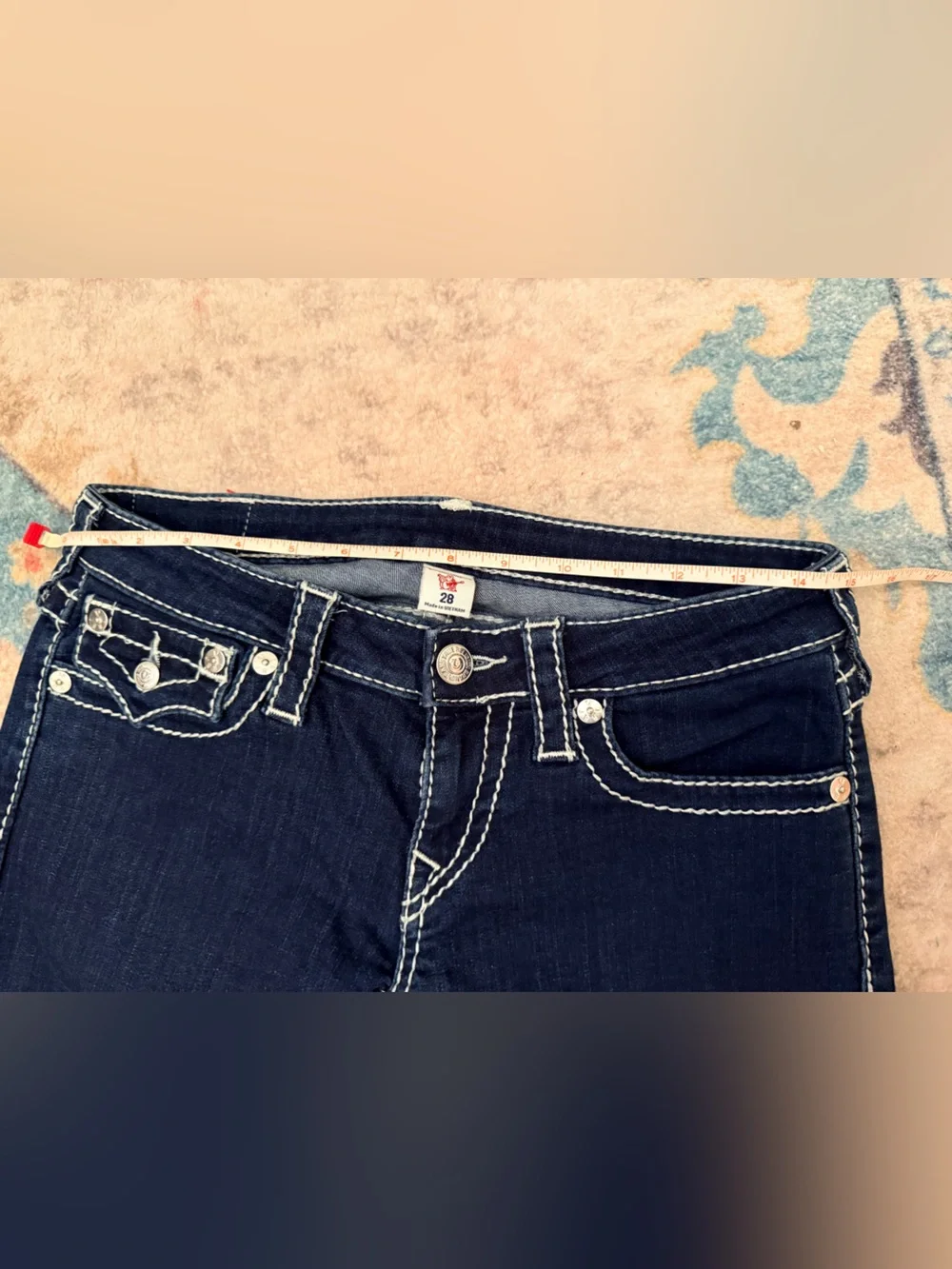 True Religion Naturaline Big T Skinny Flap Jeans Size 28 - Picture 7 of 14